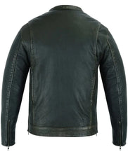 Load image into Gallery viewer, Men&#39;s Modern Utility Style Jacket in Lightweight Drum Dyed Distressed Naked Lambskin
