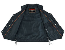 Load image into Gallery viewer, Hawk Men's Classic Black Leather Motorcycle Vest