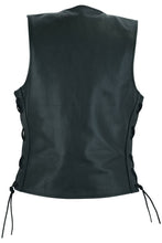Load image into Gallery viewer, Ella Women's leather motorcycle vest -  Black
