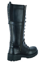 Load image into Gallery viewer, Women's 15 Inch Black Leather Stylish Harness Boot