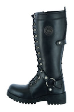 Load image into Gallery viewer, Women's 15 Inch Black Leather Stylish Harness Boot