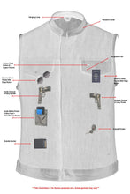 Load image into Gallery viewer, Women's Broken Blue Rough Rub-Off Raw Finish Denim Vest W/Leath