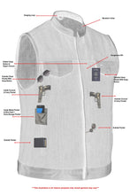 Load image into Gallery viewer, Women's Broken Blue Rough Rub-Off Raw Finish Denim Vest W/Leath