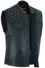 Load image into Gallery viewer, Whiskey Men's Motorcycle Leather Vest - Black