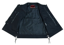 Load image into Gallery viewer, Men's Combat Black motorcycle Leather Vest - Gun Pockets &amp; Side Laces