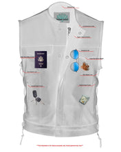 Load image into Gallery viewer, Men's Combat Black motorcycle Leather Vest - Gun Pockets &amp; Side Laces