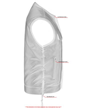Load image into Gallery viewer, Men's Combat Black motorcycle Leather Vest - Gun Pockets &amp; Side Laces