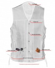 Load image into Gallery viewer, Men's Tall Classic Tapered Bottom Biker Leather Vest- Black