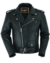 Load image into Gallery viewer, Super Arnold Men's Black Leather Jacket – Retro Design