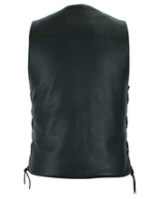 Load image into Gallery viewer, Hawk Men's Classic Black Leather Motorcycle Vest