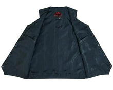 Load image into Gallery viewer, Men's Tall Classic Motorcycle Leather Vest - Black