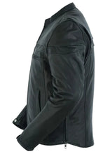 Load image into Gallery viewer, Men&#39;s Sporty Lightweight Black Leather Cross Over Jacket