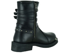 Load image into Gallery viewer, Women's 9 Inch Black Triple Buckle Leather Harness Boot