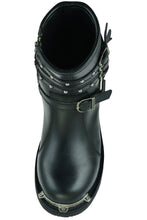 Load image into Gallery viewer, Women's 9 Inch Black Triple Buckle Leather Harness Boot