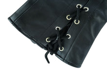 Load image into Gallery viewer, Women's Black Thigh High Leather Side Lace Leggings