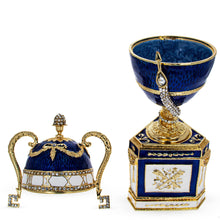 Load image into Gallery viewer, 1895 Blue Serpent Clock Musical Royal Imperial Easter Egg
