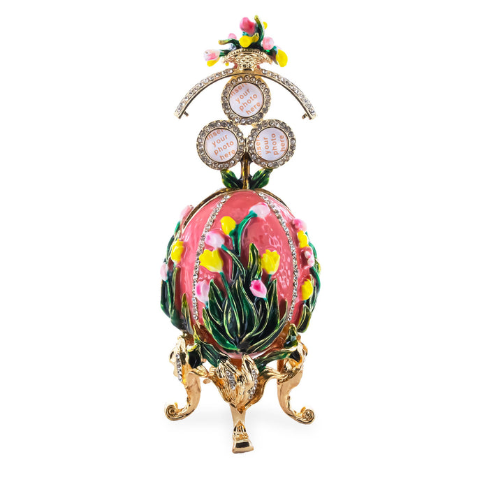 1898 Lilies of the Valley Royal Imperial Metal Easter Egg in Pink
