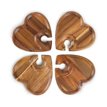 Load image into Gallery viewer, Heart Shaped Wine Appetizer Plate Set of 4