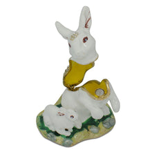 Load image into Gallery viewer, Bunny Family Jeweled Trinket Box Figurine