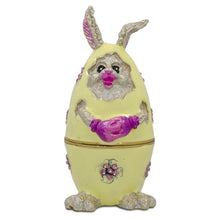 Load image into Gallery viewer, Bunny in the Easter Egg Metal Trinket Box Figurine