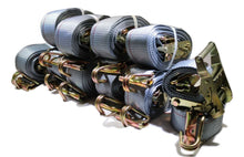 Load image into Gallery viewer, 2&quot; x 16 Ft Ratchet Strap w/ Spg E &amp; Wire Hk for E &amp; F-Tracks 16 PACK | R16EW