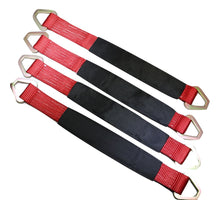 Load image into Gallery viewer, 24" Axle Straps Auto Car Hauler Tie Downs Tow Wrecker 4 Pack, RED | AS24RDX4
