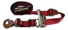 Load image into Gallery viewer, Qty 4 Axle Strap Tie Downs 24" Long &amp; Qty 4 Ratchet Tow Straps Car Haulers | RED