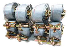 Load image into Gallery viewer, 2" x 16 Ft Van Ratchet Straps E-Track w/ Spring E Fittings &amp; Wire J Hooks | 8 PACK
