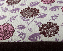 Load image into Gallery viewer, DaDa Bedding Bohemian Purple Blooms Floral Garden Pink Brown Bedspread Set (KBJ1629)