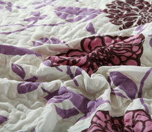 Load image into Gallery viewer, DaDa Bedding Bohemian Purple Blooms Floral Garden Pink Brown Bedspread Set (KBJ1629)