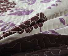 Load image into Gallery viewer, DaDa Bedding Bohemian Purple Blooms Floral Garden Pink Brown Bedspread Set (KBJ1629)