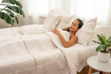 Load image into Gallery viewer, DaDa Bedding Elegant White Floral Beige Matelassé 100% Cotton Coverlet 5Pcs Bedspread Set - King Size (DXJ101796)
