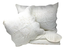 Load image into Gallery viewer, DaDa Bedding Elegant White Floral Beige Matelassé 100% Cotton Coverlet 5Pcs Bedspread Set - King Size (DXJ101796)