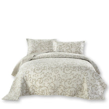 Load image into Gallery viewer, DaDa Bedding Luxe Couture Floral White Freesia Vineyard Elegant Coverlet Bedspread Set (HS-8760)