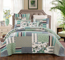 Load image into Gallery viewer, Tache Cotton Forest Glade Quilted Patchwork Bedspread Set (JHW-650)
