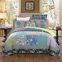 Load image into Gallery viewer, Tache Cotton Bohemian Tropical Calla Lily Quilted Patchwork Bedspread Set (JHW-687)