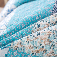 Load image into Gallery viewer, Tache cotton Floral Patchwork Blue Elegance Bedspread Coverlet Quilt Set (JHW-657)