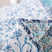 Load image into Gallery viewer, Tache cotton Floral Patchwork Blue Elegance Bedspread Coverlet Quilt Set (JHW-657)