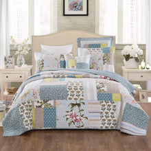 Load image into Gallery viewer, Tache 2-3 Piece Cotton Sky Breeze Pastel Blue Patchwork Quilt Set (JHW-684)