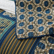 Load image into Gallery viewer, Tache 2-3 Piece Elegant Striped Forest Patchwork Quilt Vibrant Multi Color (JHW-679)