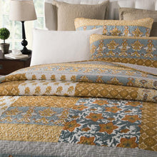 Load image into Gallery viewer, Tache 2-3 Piece Gilded Garden 100% Cotton Floral Gold Quilt Bedspread Set (JHW-631)