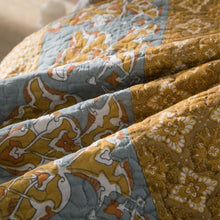 Load image into Gallery viewer, Tache 2-3 Piece Gilded Garden 100% Cotton Floral Gold Quilt Bedspread Set (JHW-631)