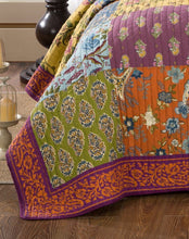 Load image into Gallery viewer, Tache Cotton Bohemian Carnival Garden Quilted Patchwork Bedspread Set (JHW-676)