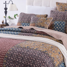 Load image into Gallery viewer, Tache Sunset Blooms Floral Patchwork Cotton Multi color Bedspread Quilt Set (JHW-825)