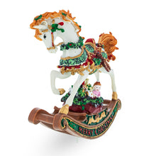 Load image into Gallery viewer, Rocking Horse Carrying Gifts Christmas Musical Figurine