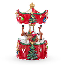 Load image into Gallery viewer, Santa's Merry Carousel Ride Spinning Musical Figurine
