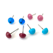 Load image into Gallery viewer, Violet Pink Retro Button Stud Earrings