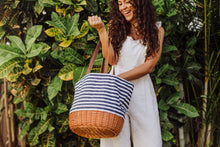 Load image into Gallery viewer, Coronado Canvas and Willow Basket Tote