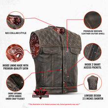 Load image into Gallery viewer, Liberty Knight - Lowcut Blaze Lowside Men's Leather Vest
