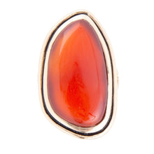 Load image into Gallery viewer, Orange Carnelian Golden Statement Ring